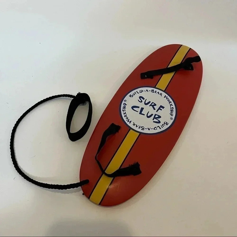 Build A Bear Workshop Surf Club Red Surfboard w/ Leash